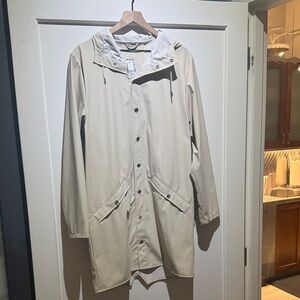 Rains Beige Hooded Raincoat